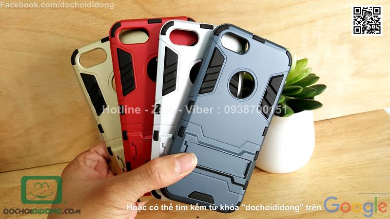 Ốp lưng iPhone 8 Iron Man chống sốc có chống lưng