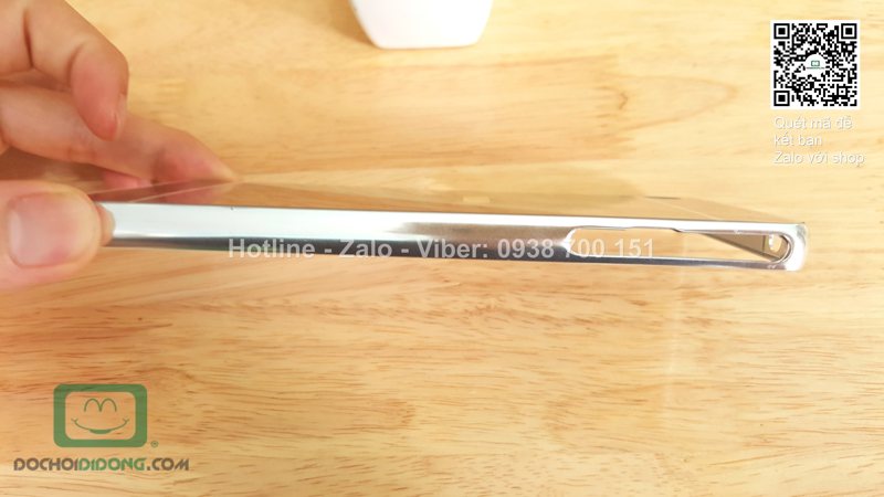 Ốp lưng Sony Xperia M4 Aqua viền nhôm lưng tráng gương