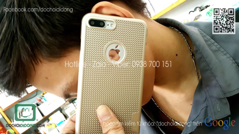 Ốp lưng iPhone 7 Plus Loopee lưng lưới chống nóng