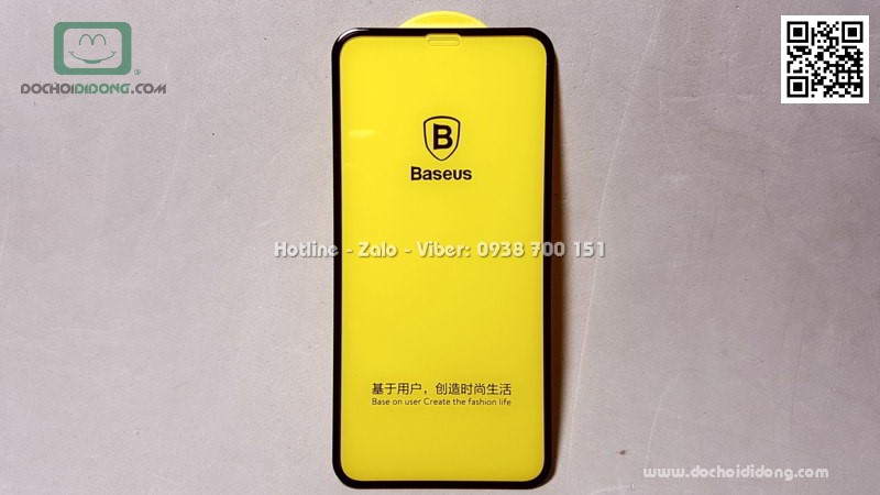 Miếng dán cường lực iPhone X XS Baseus Edge full màn hình