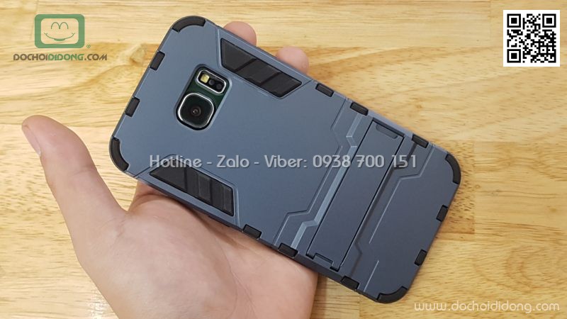 Ốp lưng Samsung Galaxy S6 Edge Iron Man chống sốc có chống lưng