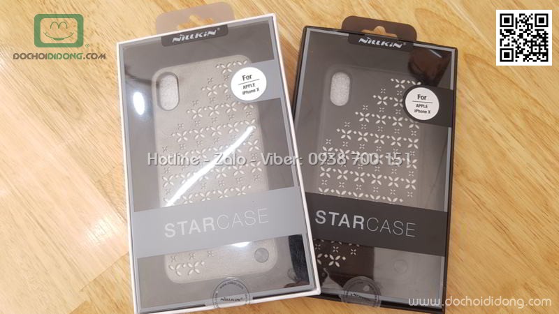 Ốp lưng iPhone X Nillkin Star giả da cao cấp