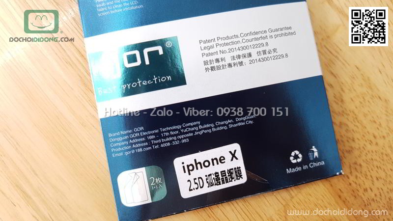 Bộ 2 miếng dán cường lực dẻo iPhone X Gor