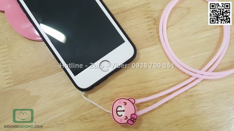 Ốp lưng iPhone 6 6s dẻo hình thú có dây đeo