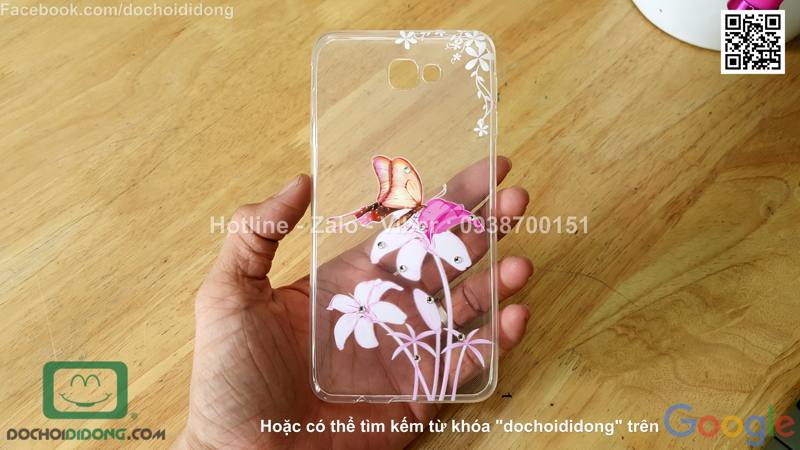 Ốp lưng Samsung Galaxy J7 Prime đính đá hình hoa