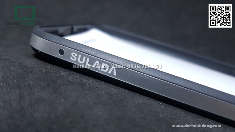 Ốp lưng iPhone X Sulada lưng kính trong viền màu