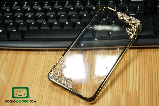 Ốp lưng iPhone 6 Plus viền xi đính đá