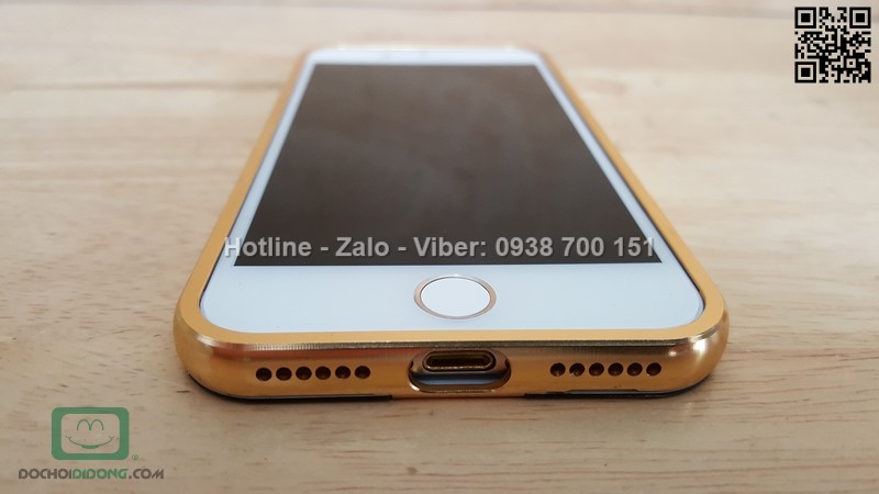 Ốp lưng iPhone 8 Plus viền nhôm lưng tráng gương