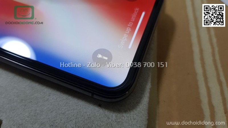 Miếng dán cường lực full màn hình iPhone X XS Benks viền cứng khoét cảm biến