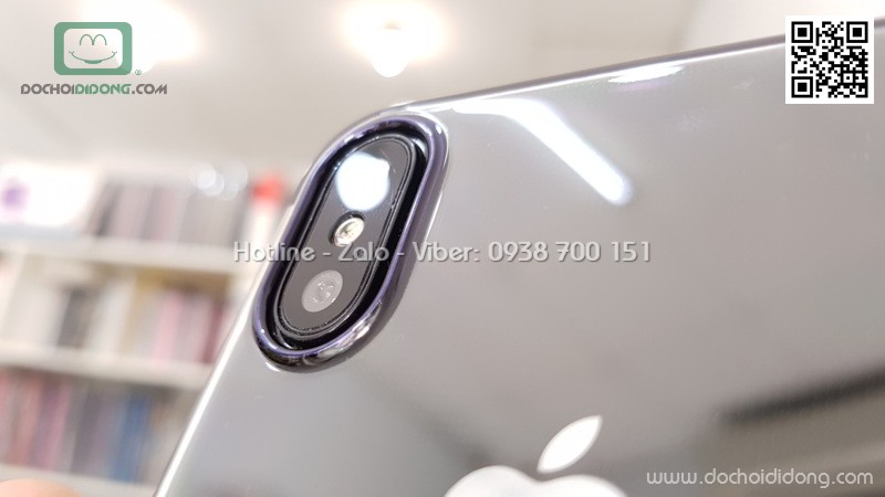 Ốp lưng iPhone X Baseus Glitter trong suốt viền màu