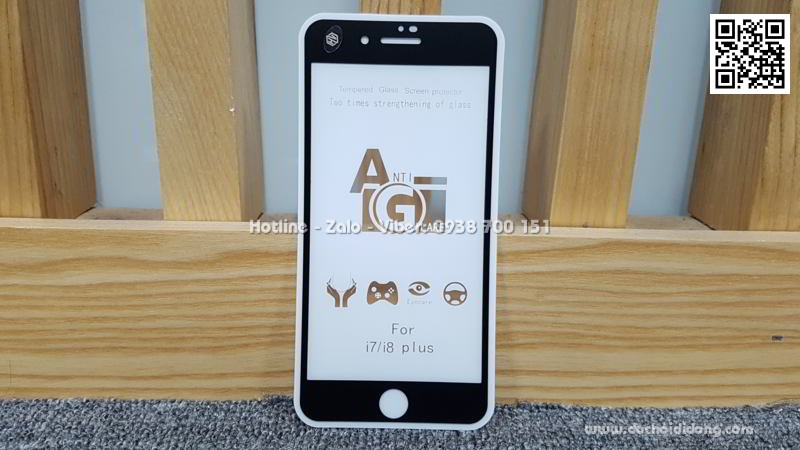 Miếng dán cường lực iPhone 7 8 Plus full màn hình nhám chống vân tay