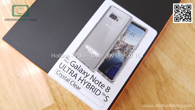 Ốp lưng Samsung Note 8 Spigen Ultra Hybrid có chống lưng