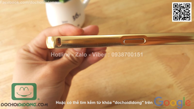 Ốp lưng OPPO R7S viền nhôm lưng tráng gương