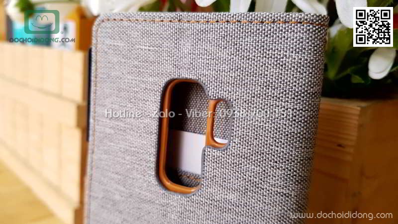 Bao da Samsung S9 Plus Mercury Canvas Diary vân vải nhét card