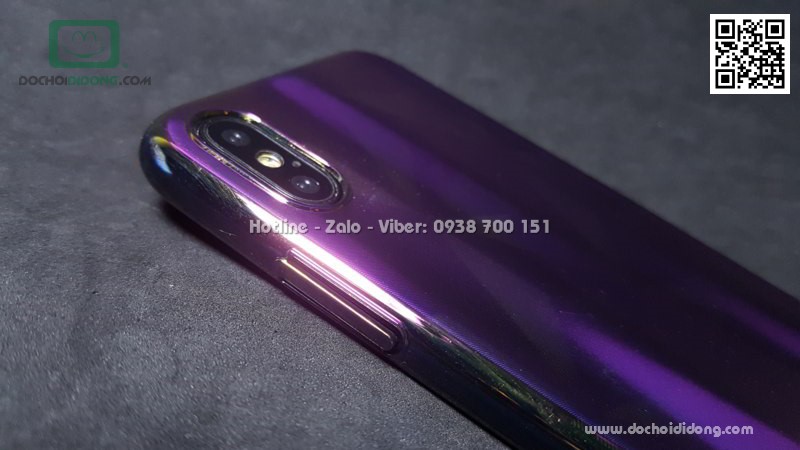 Ốp lưng iPhone X Baseus Aurora lưng nhám đổi màu