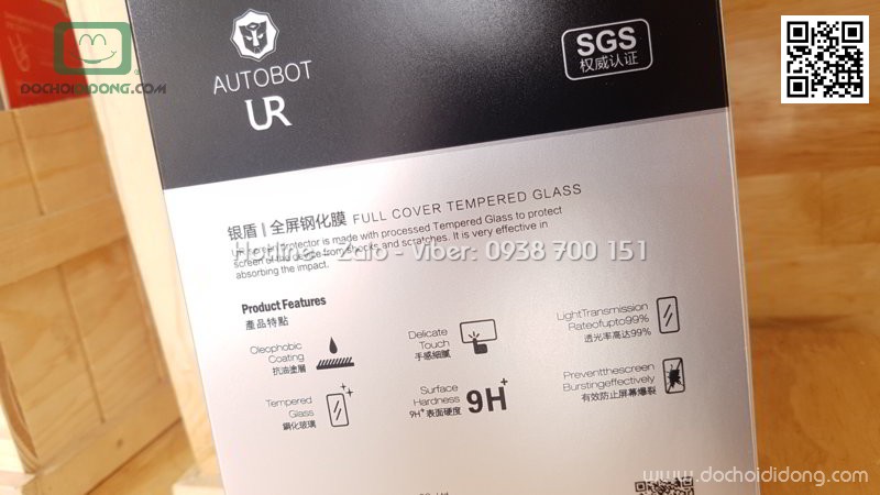 Miếng dán cường lực full màn hình iPhone X AutoBot 3D 0.25mm kèm dán sau