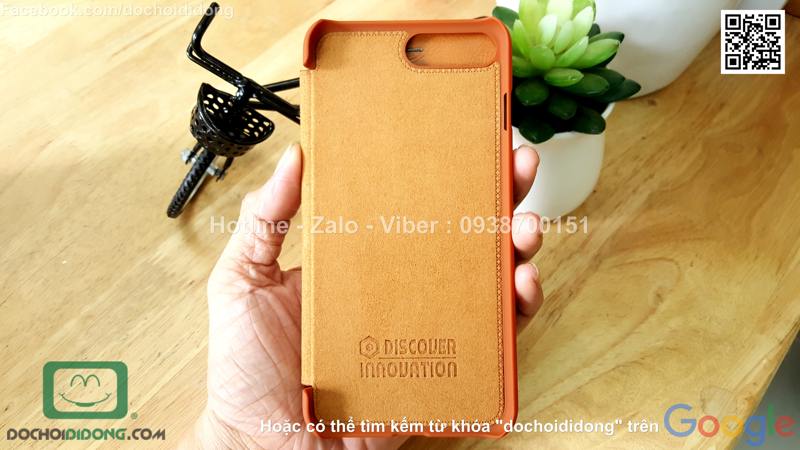 Bao da iPhone 8 Plus Nillkin Qin vân sần