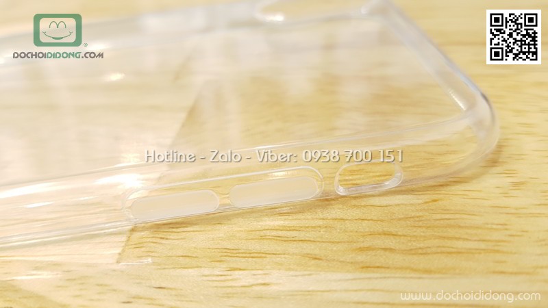 Ốp lưng iPhone X Zacase dẻo trong có nắp đậy cống sạc