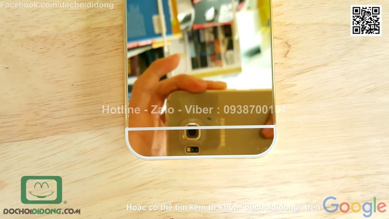 Ốp lưng iPhone 5 5s viền nhôm lưng tráng gương