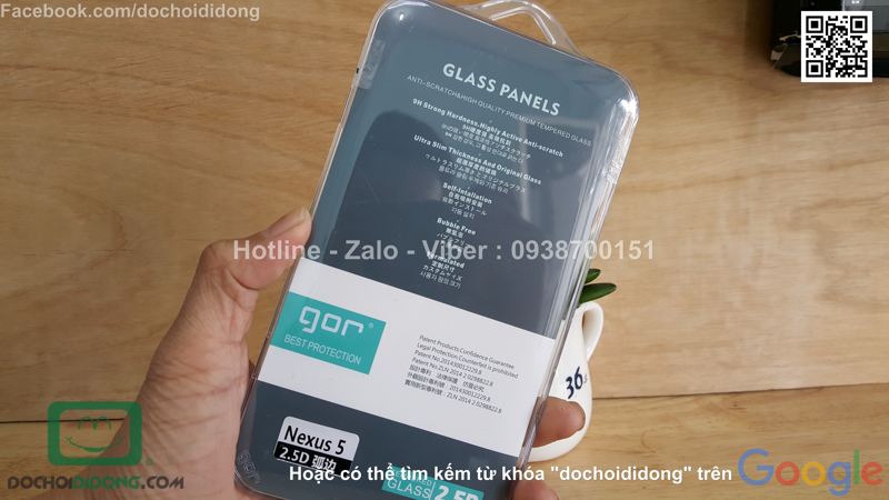 Miếng dán cường lực Nexus 5 Gor 9H