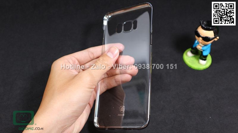 Ốp lưng Samsung Galaxy S8 Plus Baseus Glitter trong suốt viền màu