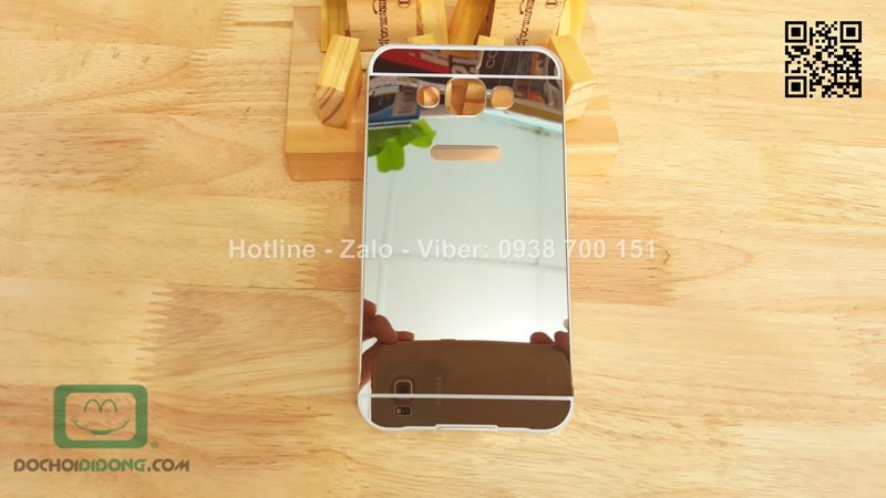 Ốp lưng Samsung Galaxy E7 viền nhôm lưng tráng gương