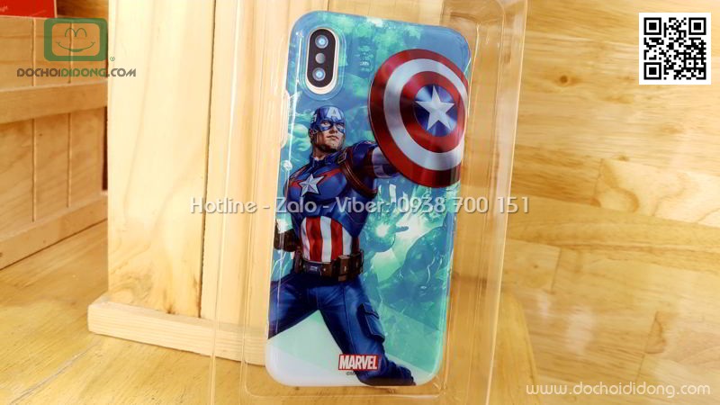 Ốp lưng iPhone X XS Marvel Avengers in 3D 2 lớp