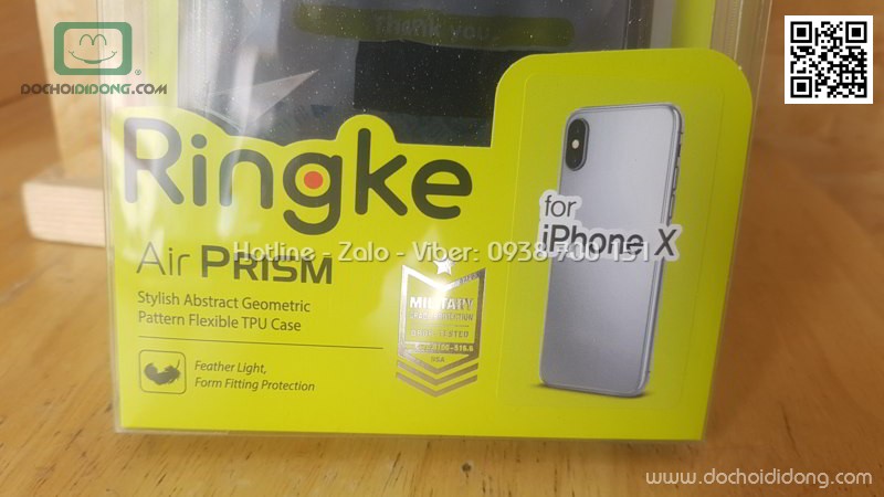 Ốp lưng iPhone X Ringke Air Prism kim tuyến