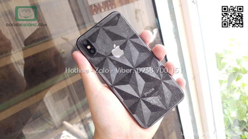 Miếng dán mặt lưng iPhone X in khối 3D