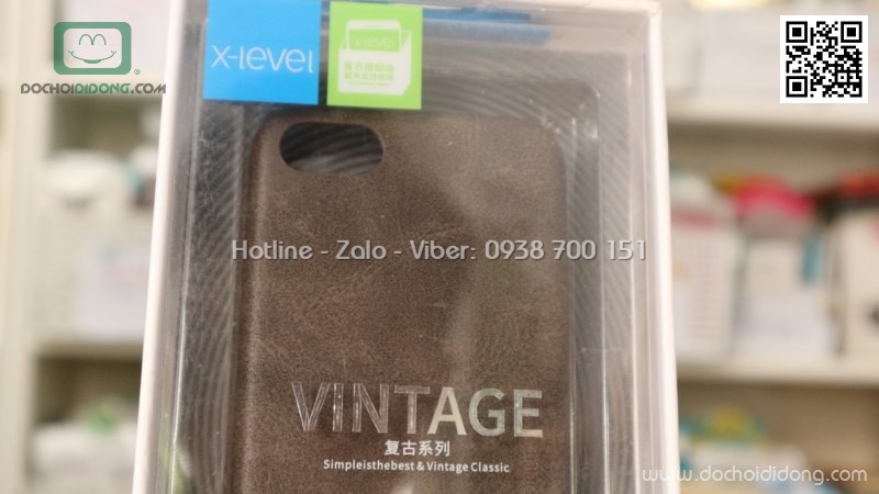 Ốp lưng iPhone 8 X-Level Vintage dẻo vân da lót nhung