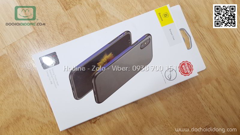 Ốp lưng iPhone X Baseus Bumper viền gân 3 lớp