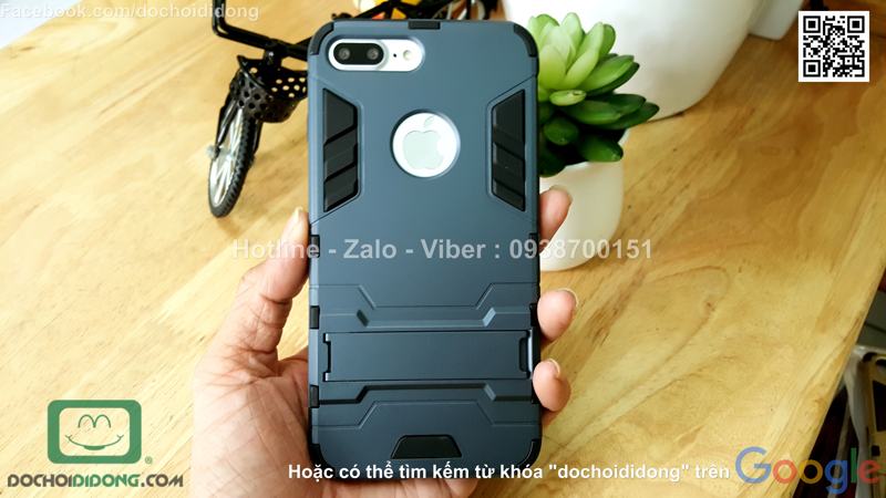 Ốp lưng iPhone 8 Plus Iron Man chống sốc có chống lưng