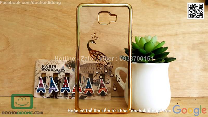 Ốp lưng Samsung Galaxy A9 đính đá hình con công