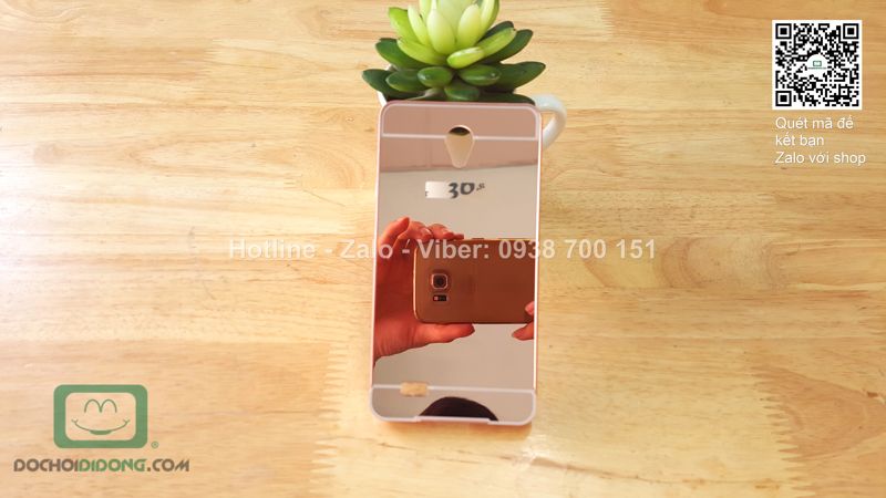 Ốp lưng OPPO Joy 3 viền nhôm lưng tráng gương