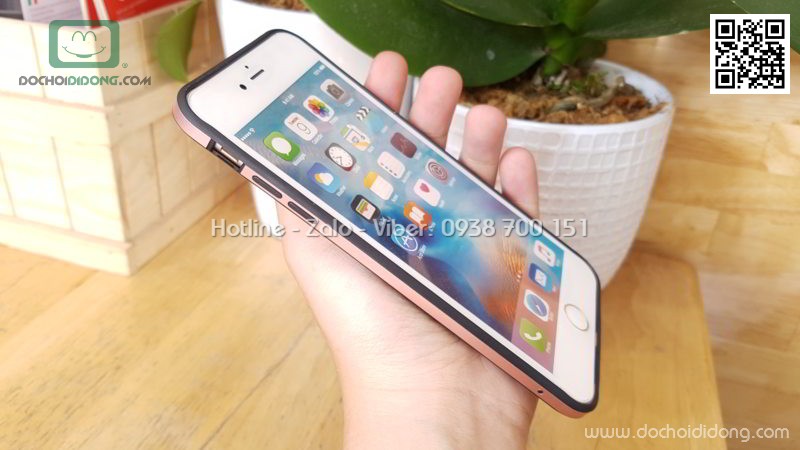 Ốp lưng iPhone 6 6S Plus Sulada lưng kính trong viền màu