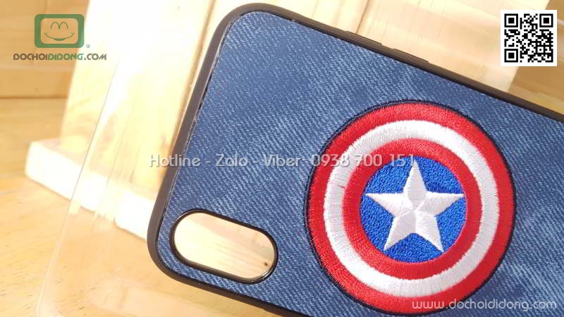 Ốp lưng iPhone X Marvel Avengers lưng vải