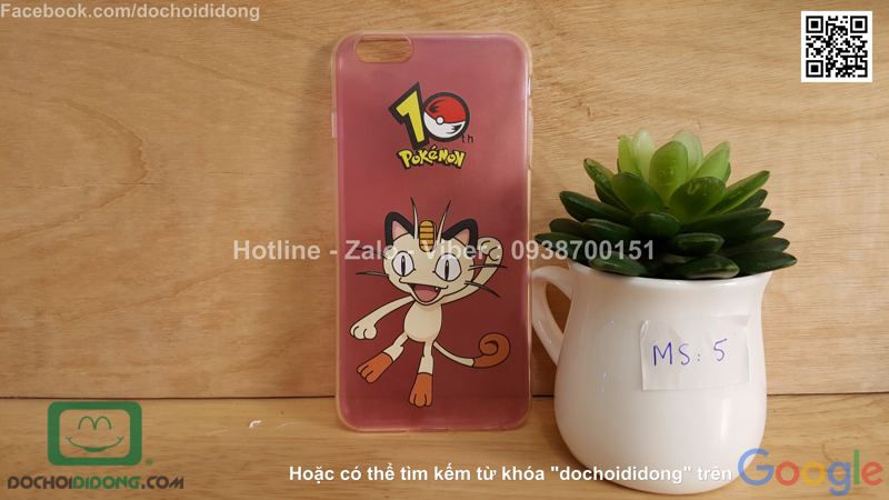 Ốp lưng iPhone 6 6s Plus Pokemon Go dẻo viền trong