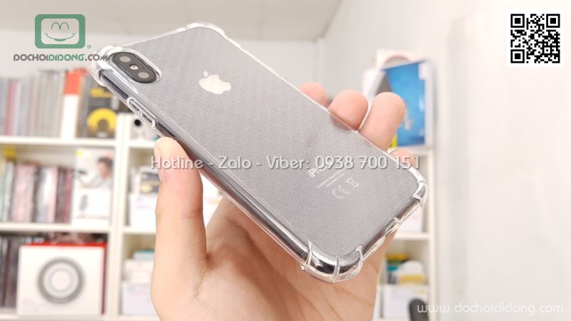Ốp lưng iPhone X Zacase dẻo trong chống sốc