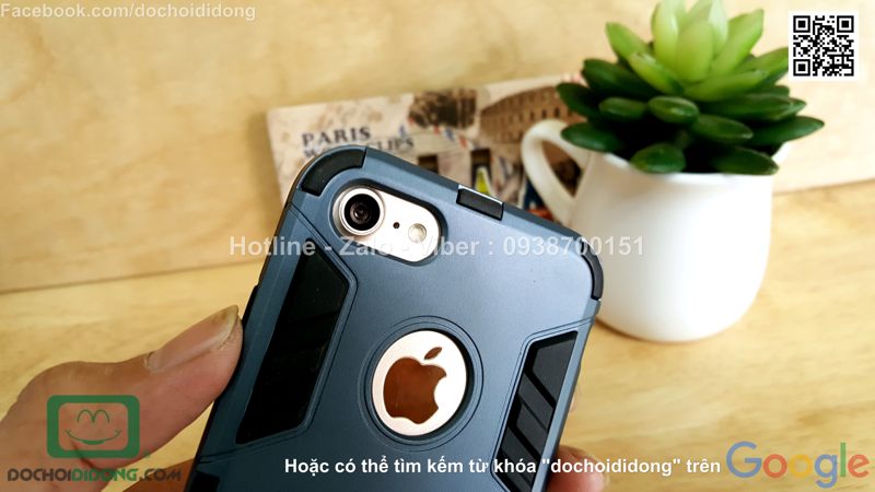 Ốp lưng iPhone 8 Iron Man chống sốc có chống lưng