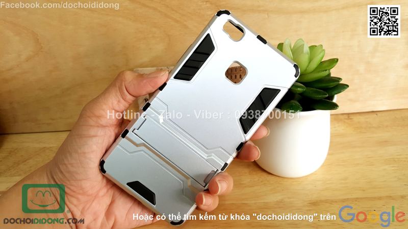 Ốp lưng Huawei P9 Lite Iron Man chống sốc có chống lưng