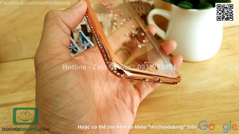 Ốp lưng iPhone 7 Plus đính đá hình con công