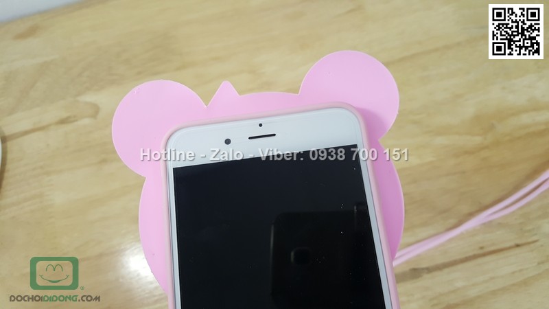 Ốp lưng iPhone 8 Plus dẻo hình thú có dây đeo