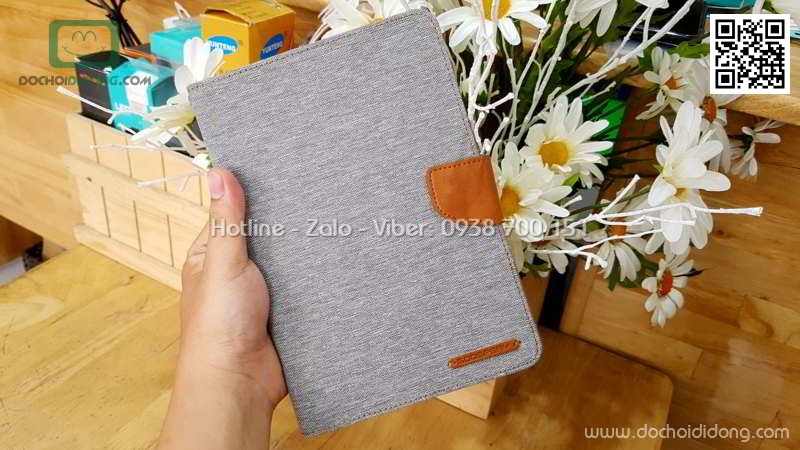 Bao da iPad Mini 1 2 3 Mercury Canvas Diary vân vải nhét card