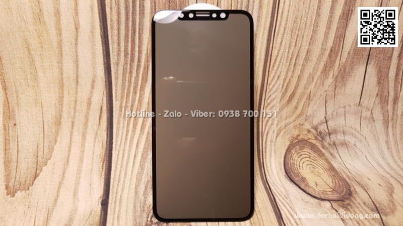 Miếng dán cường lực full màn hình iPhone X XS Zacase 3D Elite chống nhìn trộm