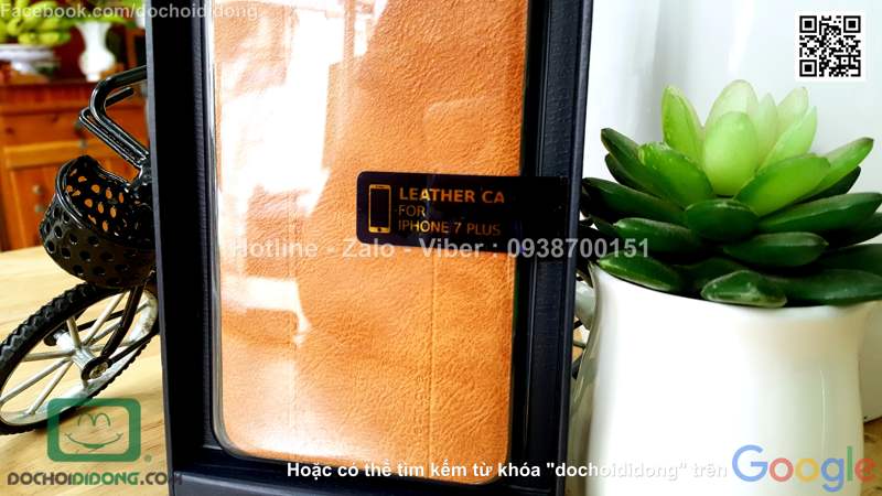 Ốp lưng iPhone 7 Plus Mean Love lưng da chống sốc