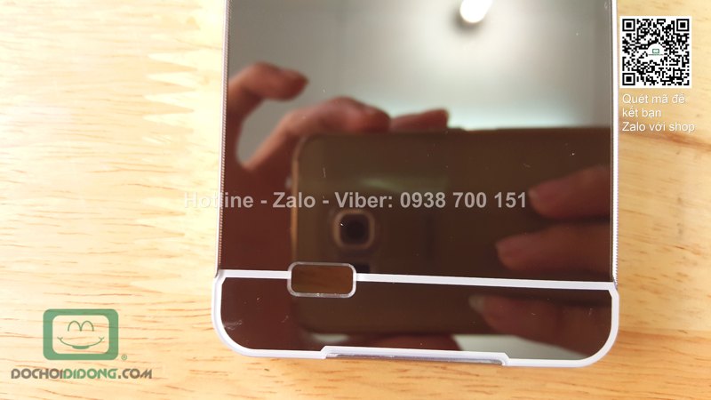 Ốp lưng OPPO Joy 3 viền nhôm lưng tráng gương