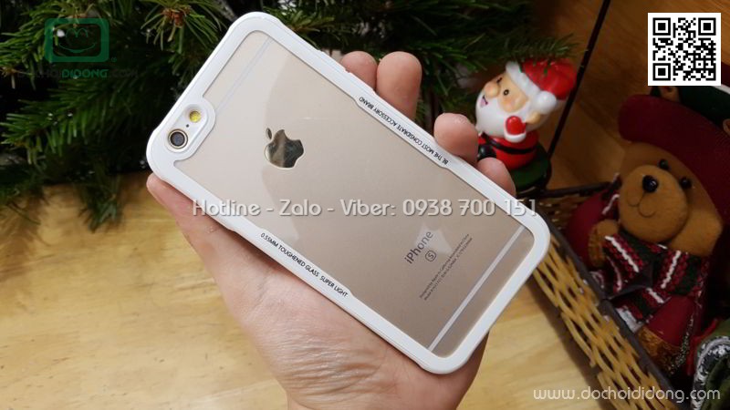 Ốp lưng iPhone 6 6S Likgus lưng kính viền dẻo