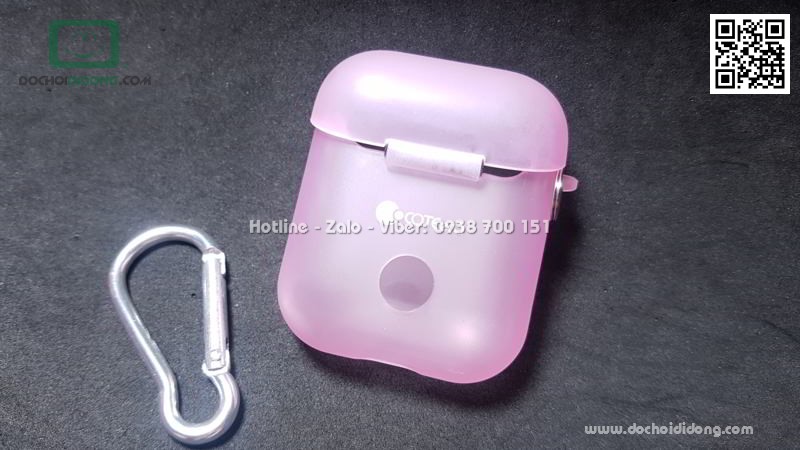 Hộp đựng AirPod Coteetci TPU siêu mỏng có móc