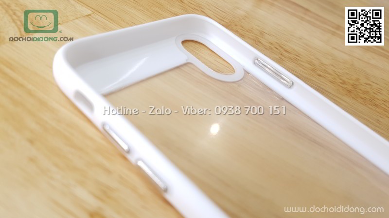 Ốp lưng iPhone X Zacase dẻo trong viền màu