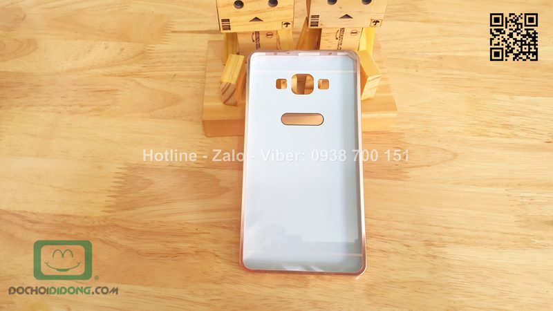 Ốp lưng Samsung Galaxy A7 viền nhôm lưng tráng gương